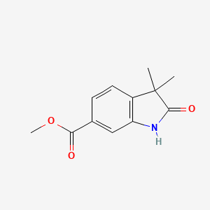 molecular formula C12H13NO3 B3108156 methyl 3,3-dimethyl-2-oxo-2,3-dihydro-1H-indole-6-carboxylate CAS No. 1638765-21-5