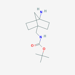 molecular formula C13H24N2O2 B3108163 叔丁基N-({4-氨基双环[2.2.1]庚烷-1-基}甲基)氨基甲酸酯 CAS No. 1638765-41-9