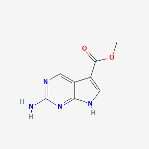 molecular formula C8H8N4O2 B3108172 Methyl 2-amino-7H-pyrrolo[2,3-d]pyrimidine-5-carboxylate CAS No. 1638767-00-6