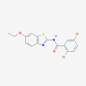 molecular formula C16H12Br2N2O2S B310822 2,5-dibromo-N-(6-ethoxy-1,3-benzothiazol-2-yl)benzamide 