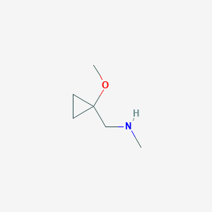 molecular formula C6H13NO B3108223 1-(1-Methoxycyclopropyl)-N-methylmethanamine CAS No. 1638772-10-7