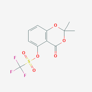 molecular formula C11H9F3O6S B3108246 2,2-Dimethyl-4-oxobenzo[1,3]dioxin-5-yl triflate CAS No. 164014-40-8