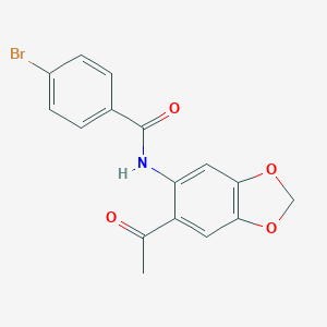 molecular formula C16H12BrNO4 B310826 N-(6-acetyl-1,3-benzodioxol-5-yl)-4-bromobenzamide 