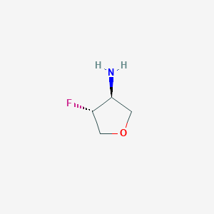 molecular formula C4H8FNO B3108284 (3S,4R)-4-氟代氧杂环-3-胺 CAS No. 1643938-25-3