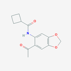 molecular formula C14H15NO4 B310830 N-(6-acetyl-1,3-benzodioxol-5-yl)cyclobutanecarboxamide 