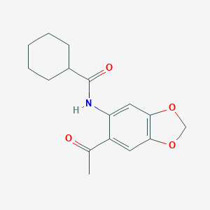 molecular formula C16H19NO4 B310832 N-(6-acetyl-1,3-benzodioxol-5-yl)cyclohexanecarboxamide 