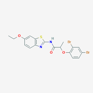 molecular formula C18H16Br2N2O3S B310834 2-(2,4-dibromophenoxy)-N-(6-ethoxy-1,3-benzothiazol-2-yl)propanamide 