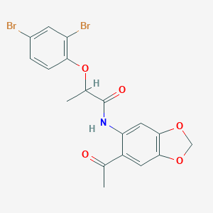 N-(6-acetyl-1,3-benzodioxol-5-yl)-2-(2,4-dibromophenoxy)propanamide