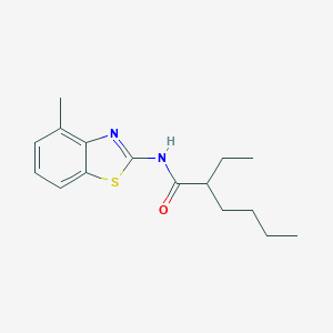 molecular formula C16H22N2OS B310838 2-ethyl-N-(4-methyl-1,3-benzothiazol-2-yl)hexanamide 