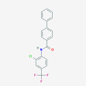 molecular formula C20H13ClF3NO B310839 N-[2-chloro-4-(trifluoromethyl)phenyl][1,1'-biphenyl]-4-carboxamide 