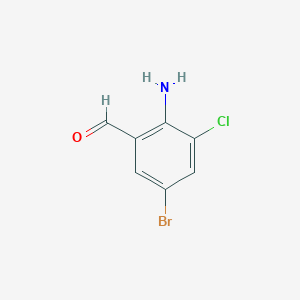 molecular formula C7H5BrClNO B3108540 2-Amino-5-bromo-3-chlorobenzaldehyde CAS No. 166527-08-8