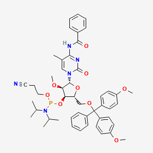 molecular formula C48H56N5O9P B3108545 (2R,3R,4R,5R)-5-(4-Benzamido-5-methyl-2-oxopyrimidin-1(2H)-yl)-2-((bis(4-methoxyphenyl)(phenyl)methoxy)methyl)-4-methoxytetrahydrofuran-3-yl (2-cyanoethyl) diisopropylphosphoramidite CAS No. 166593-57-3