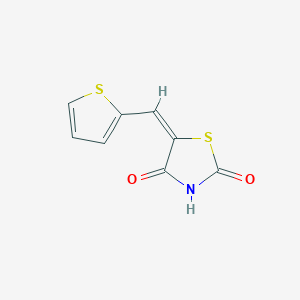 molecular formula C8H5NO2S2 B3108553 5-[(E)-2-thienylmethylidene]-1,3-thiazolane-2,4-dione CAS No. 1667740-40-0