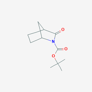 molecular formula C11H17NO3 B3108593 叔丁基 3-氧代-2-氮杂双环[2.2.1]庚烷-2-羧酸酯 CAS No. 167081-32-5