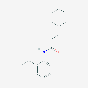 molecular formula C18H27NO B310861 3-cyclohexyl-N-(2-isopropylphenyl)propanamide 