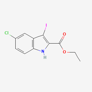 molecular formula C11H9ClINO2 B3108650 1H-吲哚-2-羧酸，5-氯-3-碘，乙酯 CAS No. 167631-19-8