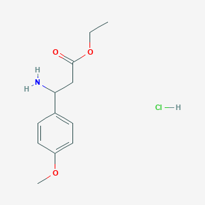 molecular formula C12H18ClNO3 B3108688 Ethyl 3-amino-3-(4-methoxyphenyl)propanoate hydrochloride CAS No. 167887-35-6