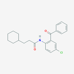 molecular formula C22H24ClNO2 B310871 N-(2-benzoyl-4-chlorophenyl)-3-cyclohexylpropanamide 