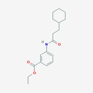 molecular formula C18H25NO3 B310873 Ethyl 3-[(3-cyclohexylpropanoyl)amino]benzoate 