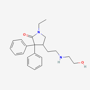 molecular formula C22H28N2O2 B3108790 1-Ethyl-4-(2-((2-hydroxyethyl)amino)ethyl)-3,3-diphenylpyrrolidin-2-one CAS No. 1688-76-2