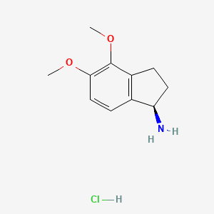 molecular formula C11H16ClNO2 B3108813 (r)-4,5-Dimethoxy-2,3-dihydro-1h-inden-1-amine hydrochloride CAS No. 168902-73-6