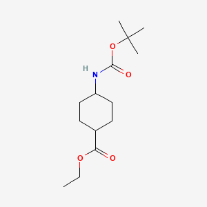 molecular formula C14H25NO4 B3108854 Ethyl 4-(tert-butoxycarbonylamino)cyclohexanecarboxylate CAS No. 169044-84-2