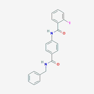 molecular formula C21H17IN2O2 B310888 N-[4-(benzylcarbamoyl)phenyl]-2-iodobenzamide 