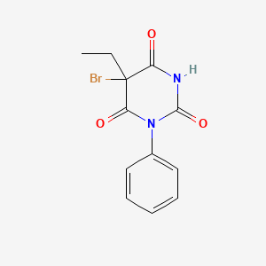 molecular formula C12H11BrN2O3 B3108958 5-Bromo-5-ethyl-1-phenyl-pyrimidine-2,4,6-trione CAS No. 16951-16-9