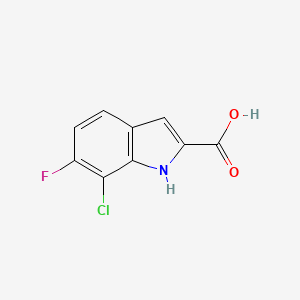 molecular formula C9H5ClFNO2 B3108973 7-氯-6-氟-1H-吲哚-2-羧酸 CAS No. 169674-56-0