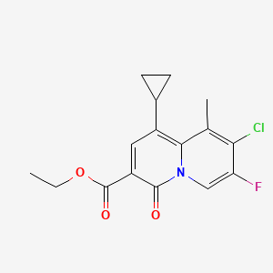molecular formula C16H15ClFNO3 B3108984 Ethyl 8-chloro-1-cyclopropyl-7-fluoro-9-methyl-4-oxo-4H-quinolizine-3-carboxylate CAS No. 169749-89-7