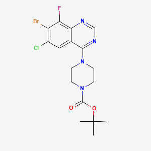 molecular formula C17H19BrClFN4O2 B3108994 4-(7-溴-6-氯-8-氟喹唑啉-4-基)哌嗪-1-甲酸叔丁酯 CAS No. 1698027-20-1