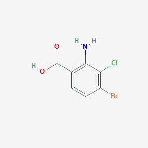 molecular formula C7H5BrClNO2 B3109000 2-Amino-4-bromo-3-chlorobenzoic acid CAS No. 1698027-54-1