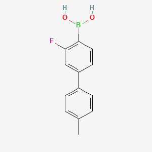 molecular formula C13H12BFO2 B3109019 (3-Fluoro-4'-methyl-[1,1'-biphenyl]-4-yl)boronic acid CAS No. 1698890-39-9