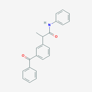 molecular formula C22H19NO2 B310903 2-(3-benzoylphenyl)-N-phenylpropanamide 