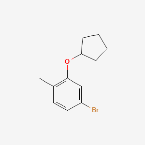 molecular formula C12H15BrO B3109056 4-Bromo-2-(cyclopentyloxy)-1-methylbenzene CAS No. 1700550-43-1
