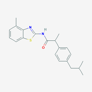 molecular formula C21H24N2OS B310906 2-(4-isobutylphenyl)-N-(4-methyl-1,3-benzothiazol-2-yl)propanamide 