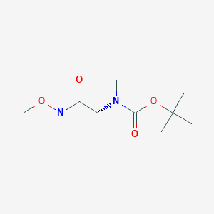 molecular formula C11H22N2O4 B3109064 (R)-叔丁基(1-(甲氧基(甲基)氨基)-1-氧代丙烷-2-基)(甲基)氨基甲酸酯 CAS No. 170097-58-2