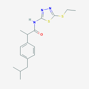 molecular formula C17H23N3OS2 B310910 N-[5-(ethylsulfanyl)-1,3,4-thiadiazol-2-yl]-2-(4-isobutylphenyl)propanamide 