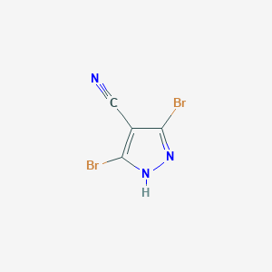 molecular formula C4HBr2N3 B3109134 3,5-Dibromo-1H-pyrazole-4-carbonitrile CAS No. 1703808-53-0