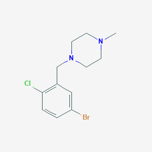 molecular formula C12H16BrClN2 B3109143 1-(5-Bromo-2-chlorobenzyl)-4-methylpiperazine CAS No. 1704073-59-5