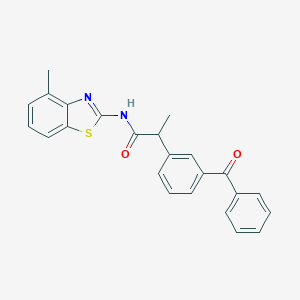 molecular formula C24H20N2O2S B310918 2-(3-benzoylphenyl)-N-(4-methyl-1,3-benzothiazol-2-yl)propanamide 