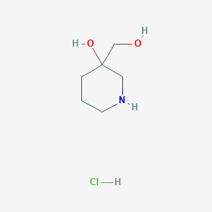 molecular formula C6H14ClNO2 B3109182 3-(羟甲基)哌啶-3-醇盐酸盐 CAS No. 1706418-86-1