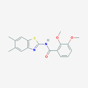 molecular formula C18H18N2O3S B310926 N-(5,6-dimethyl-1,3-benzothiazol-2-yl)-2,3-dimethoxybenzamide 