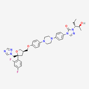 molecular formula C37H42F2N8O4 B3109292 4-[4-[4-[4-[[(3R,5R)-5-(2,4-difluorophenyl)-5-(1,2,4-triazol-1-ylmethyl)oxolan-3-yl]methoxy]phenyl]piperazin-1-yl]phenyl]-2-[(2S,3R)-2-hydroxypentan-3-yl]-1,2,4-triazol-3-one CAS No. 171228-50-5