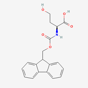 molecular formula C19H19NO5 B3109404 (2S)-2-(9H-fluoren-9-ylmethoxycarbonylamino)-4-hydroxybutanoic acid CAS No. 172525-85-8