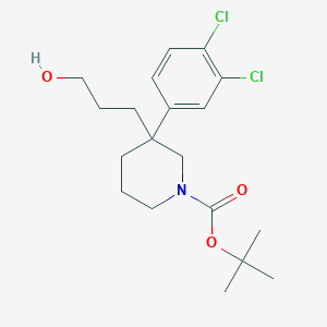 Tert-butyl 3-(3,4-dichlorophenyl)-3-(3-hydroxypropyl)piperidine-1-carboxylate