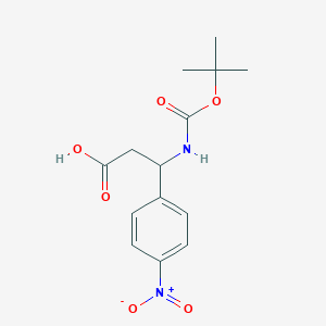 molecular formula C14H18N2O6 B3109429 3-Tert-butoxycarbonylamino-3-(4-nitro-phenyl)-propionic acid CAS No. 172833-36-2