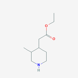 molecular formula C10H19NO2 B3109437 Ethyl 3-methyl-piperidin-4-acetate CAS No. 173186-92-0