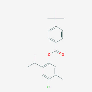 molecular formula C21H25ClO2 B310946 4-Chloro-2-isopropyl-5-methylphenyl 4-tert-butylbenzoate 