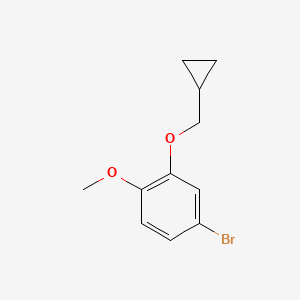 molecular formula C11H13BrO2 B3109484 4-Bromo-2-cyclopropylmethoxy-1-methoxybenzene CAS No. 173406-57-0
